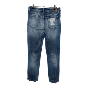 Judy Blue High Waisted‎ Raw Hem Relaxed Fit Cropped Denim, Size 7/28 thumbnail 4