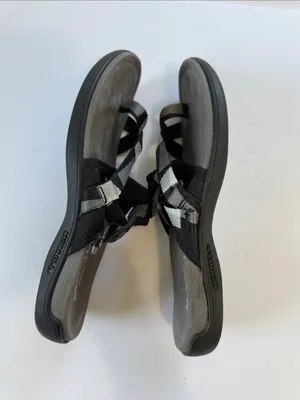 Merrell Black and Gray Webbing Toe-Loop Slide Sandals thumbnail 6