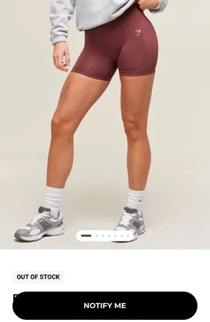 Gymshark burgundy brown backless sports bra and short set thumbnail 6