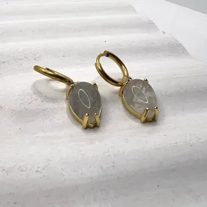 Earrings water droplets‎ heart Gold thumbnail 3