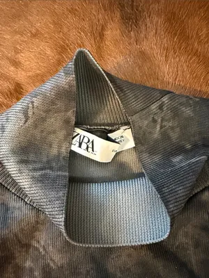 Zara antique wash gray mock neck crop tank S thumbnail 4