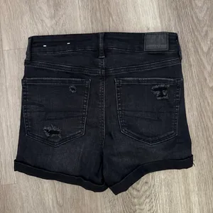 American Eagle Black Shorts High-Rise Shortie Denim thumbnail 2
