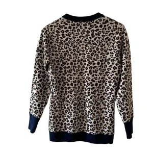 Peter Millar Trendy 100% Merino Wool Leopard Print Ribbed Navy Blue SZ M #2291 thumbnail 6