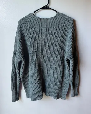 Aerie Sage Green Chunky Knit Oversized Sweater Women’s XS thumbnail 1