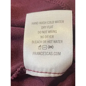 Francesca's MiAmi Top Womens Small Burgundy V-Neck Peplum Short Sleeve Woven thumbnail 7