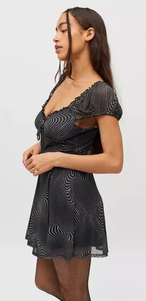 Urban Outfitters‎ Audrey Mesh Mini Dress Sz S thumbnail 1