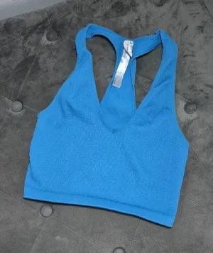 FP Movement by Free People Cobalt Blue Ribbed Racerback Sports Bralette thumbnail 1