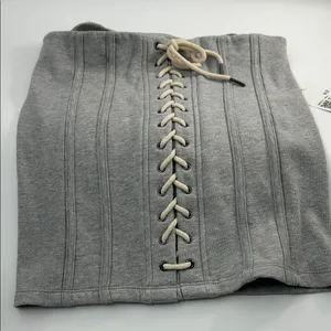 Forever 21 Heather Gray Lace-Up Skirt thumbnail 12