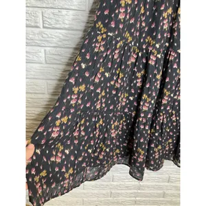Hill House Home Vivianne The Nap Dress long sleeve black pink women's size small thumbnail 7