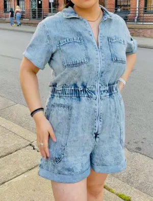 Denim Romper South Boutique thumbnail 2