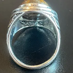 Tigers eye stone silver ring size 8.75 thumbnail 4