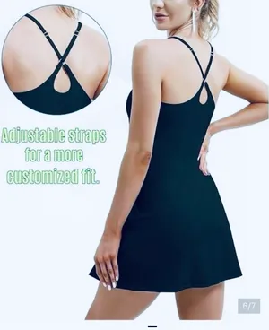 Ewedoos Womens Tennis Dress Workout Dress with Built-in Bra Shorts Pockets Dress thumbnail 10