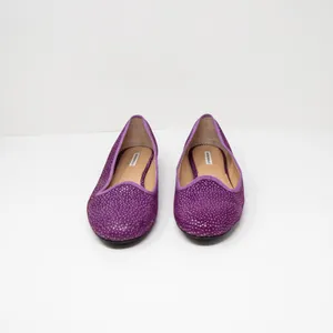 Emporio Armani Genuine Suede Leather Textured Round Toe Slip On Ballet Flats 10 thumbnail 2