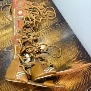 Free People Bellflower Tall Lace Up Gladiator Sandals Size‎ 39 (8.5) thumbnail 1