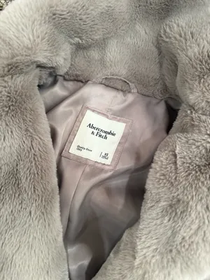Abercrombie Grey Faux Fur Coat thumbnail 2