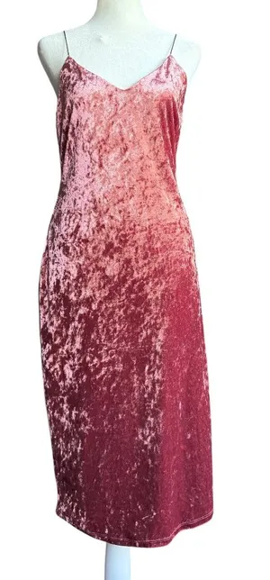 Active‎ USA Maroon Velvet Slip Dress Sz L thumbnail 1