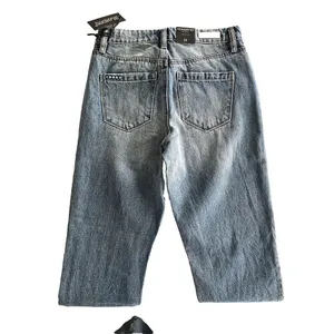BlankNYC Denim Jeans Button Fly Crop High Rise Blue Distressed Women’s 24 Ripped thumbnail 6