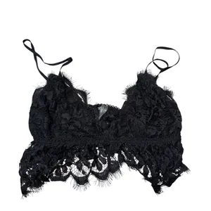 Anthropologie Ruffle Lace Bralette – Black – NWT Small thumbnail 4