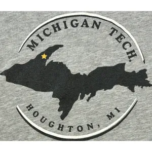 Gear For Sports Michigan Tech Women Small Shirt Long Sleeve UP Map Gray MTU thumbnail 13