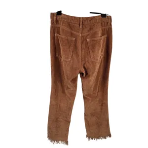 Reformation High Rise Corduroy Crop Flare Pants Frayed‎ Hem High Rise Brown 28 thumbnail 2
