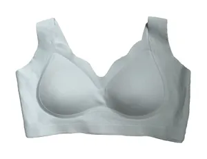 Wireless Full Coverage Bra Supportive Comfort Spandex Light Blue Size 3XL thumbnail 1