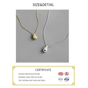 Teardrop Pendant Necklace,‎ Gold Plated Sterling Silver Jewelry, 16-18” thumbnail 16