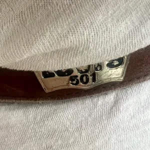 Vintage 501 Levi's Brown Leather Belt with metal Accents thumbnail 4