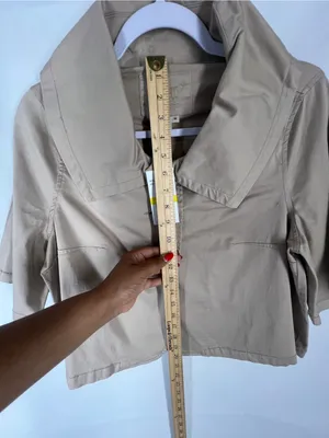 Live a‎ Little Cropped Short Sleeve Jacket NWT Sand Size M thumbnail 7