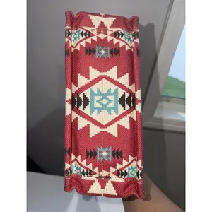 Wrangler Southwestern Aztec‎ Crossbody Tote Women's Western Bag Burgundy L thumbnail 8