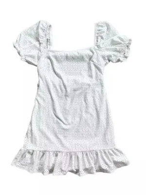Speechless Eyelet Open Back Boho Prairie Core Mini Dress Sz Large Juniors thumbnail 9