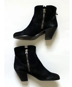 Sam Edelman Suede Leather Western Heeled Boots Black Size 10 thumbnail 9