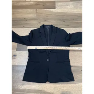 Express Stretch Tuxedo Single Button Blazer Black Size L thumbnail 6