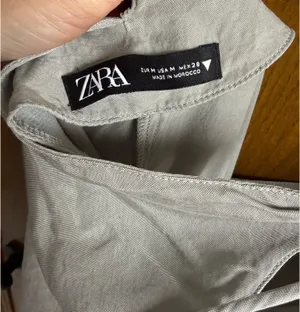 Zara Gray/Slate Spaghetti Strap Deep V-Neck Wide Leg Jumpsuit. Size Medium thumbnail 2