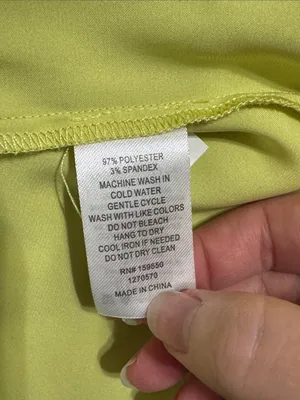 Maison d’Amélie Paris Lime Green Satin Button Down Blouse size L thumbnail 10