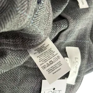 Loft High Rise Wide Leg Gray‎ Sailor Plaid Pants Womens 12 Academia Preppy Office NEW thumbnail 5