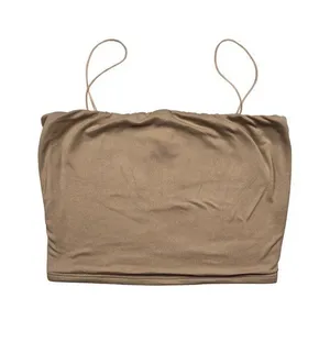 Windsor Tan Seamless Cropped Cami Tank Top Medium thumbnail 1