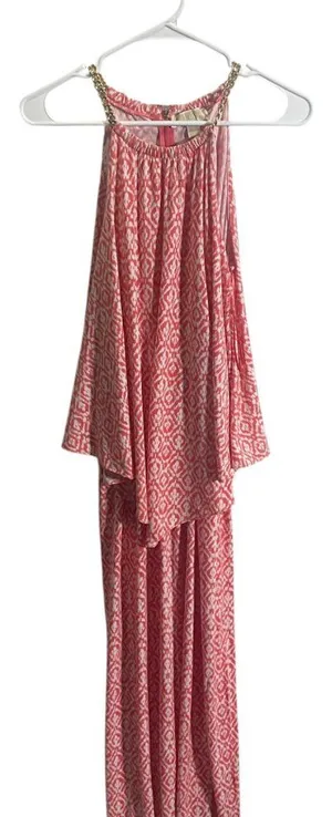 Michael Kors Small Red/White Patterned Maxi Dress Chain‎ Straps thumbnail 1