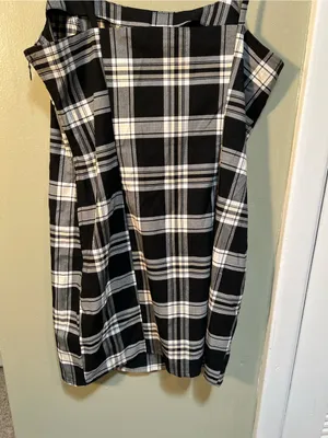 Divided H&M Women’s Size Medium Mini Bodycon Dress Black White Plaid Square Neck thumbnail 8