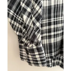 Free People We The‎ Free Indigo Skies White/Black Plaid Shirt Women's Size Small thumbnail 8