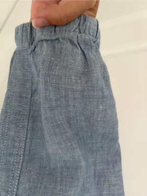 Athleta Light Blue Linen Drawstring Joggers Size 0 thumbnail 4