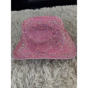 Sparkling Pink Rhinestone Cowboy‎ Hat Bling Western NWOT thumbnail 3
