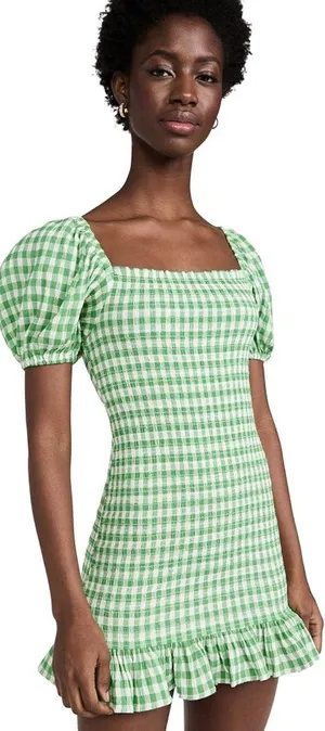 BB Dakota Plaid Green Mini Dress thumbnail 1