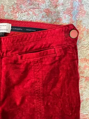 Anthropologie Red Crush Velvet Pants thumbnail 4