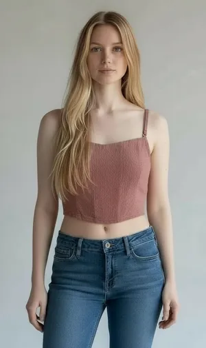 Free People‎ Rose Mauve Corset Cropped Cami Tank Top Women's Size L thumbnail 1