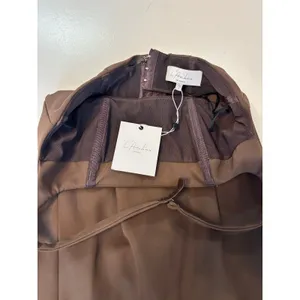 L'Academie Jade Midi Dress Brown Square Neck Halter NWT S thumbnail 2