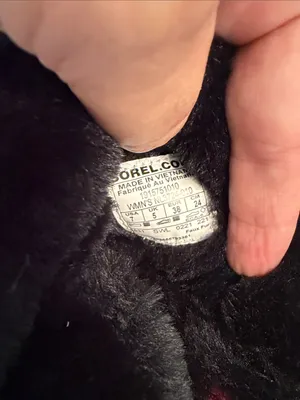 Sorel Black Plush Crossover Slide Slippers size 7 BNWOT see all photos thumbnail 4