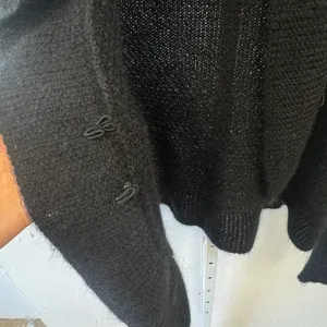 Vanessa Bruno Black Mohair Alpaca Shawl Collar Cardigan Sweater Italy Womens 2 M thumbnail 6