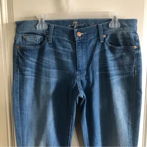 7 For All Mankind 7FAM Women Jeans Size 32 Blue Straight Leg thumbnail 2