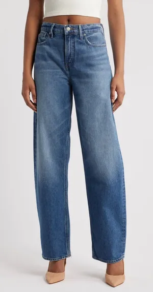 Good American Good Barrel Leg Relaxed High Rise Denim Jeans Women’s 12 / 31 thumbnail 1