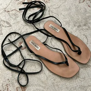 Steve Madden Black Lace-Up Sandals thumbnail 1